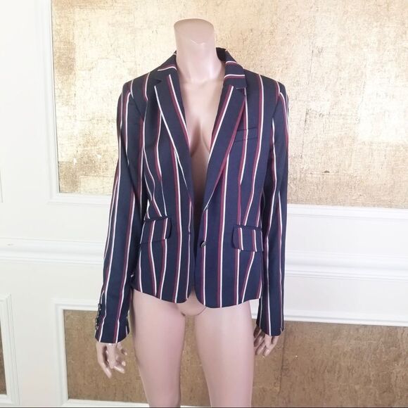 NWT Tommy Hilfiger blue stripe 2 buttons blazer 12 - Picture 2 of 14